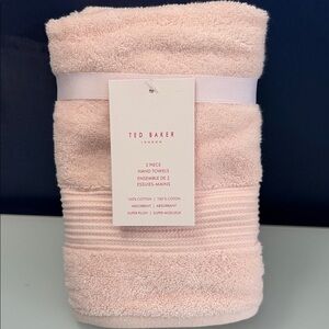 NWT Ted Baker Cotton Baby Pink Hand Towels